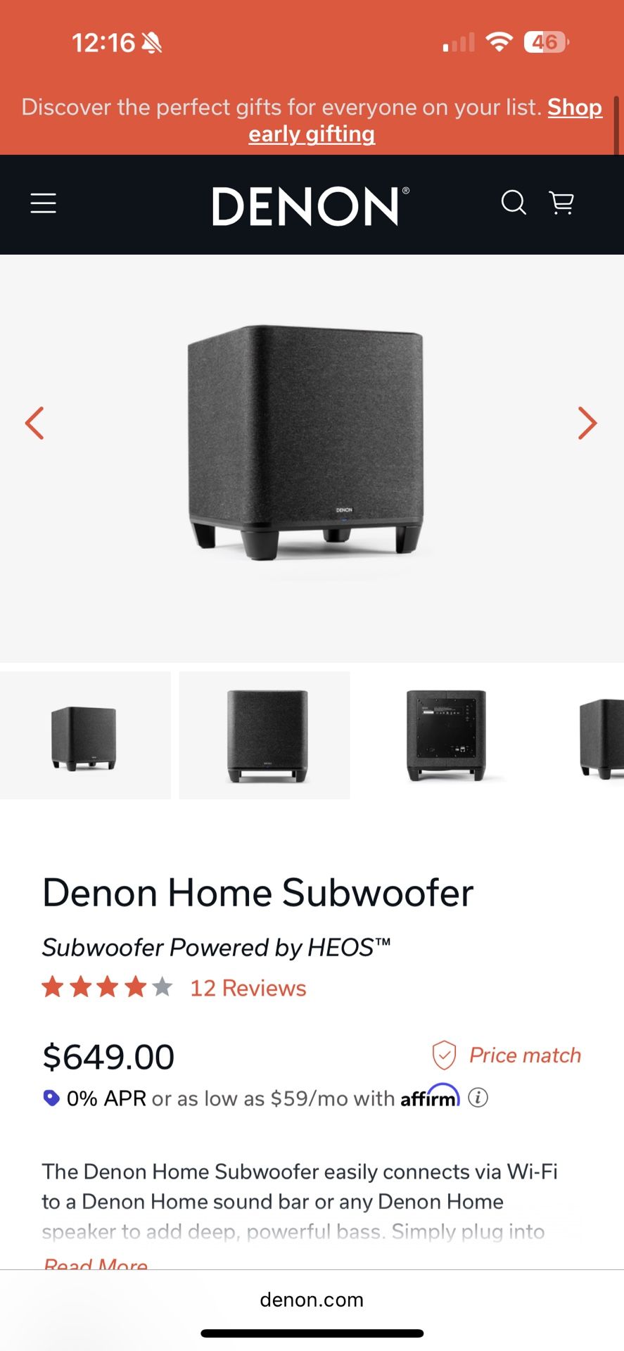 Denon Home Wireless Subwoofer