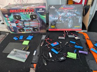 RC batteries and charger monster truck 4x4 off-road cars