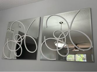 Luxury Contemporary Mirror Wall Art – Pair