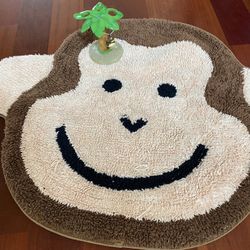 Bathroom monkey rug and toothbrush holder