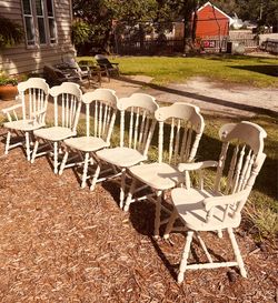 6 beautiful Solid Wood Dining Room Chairs.