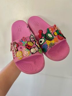 Crocs Classic Slides Pink with Jibbitz Charms