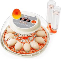 Egg Incubator With Temperature And Humidity Control, Automatic Egg Turner, Egg Candler, External Water Bottle Refill, Air Vent, 360° Clear View, Hatch