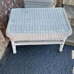 18” x 18” x 28” wicker stand excellent condition with bottom shelf