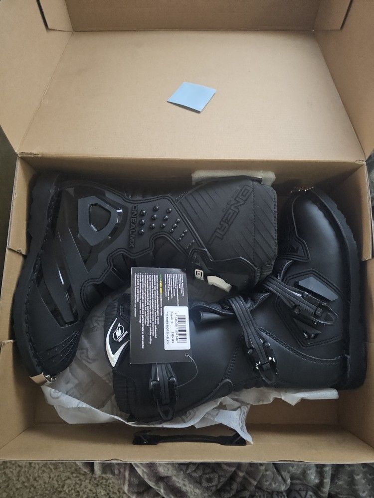 O'Neal Youth Rider Boots Size 5 Black And White Brand New
