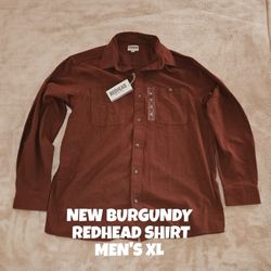 BRAND NEW, REDHEAD SHIRT,MEN'S Xl