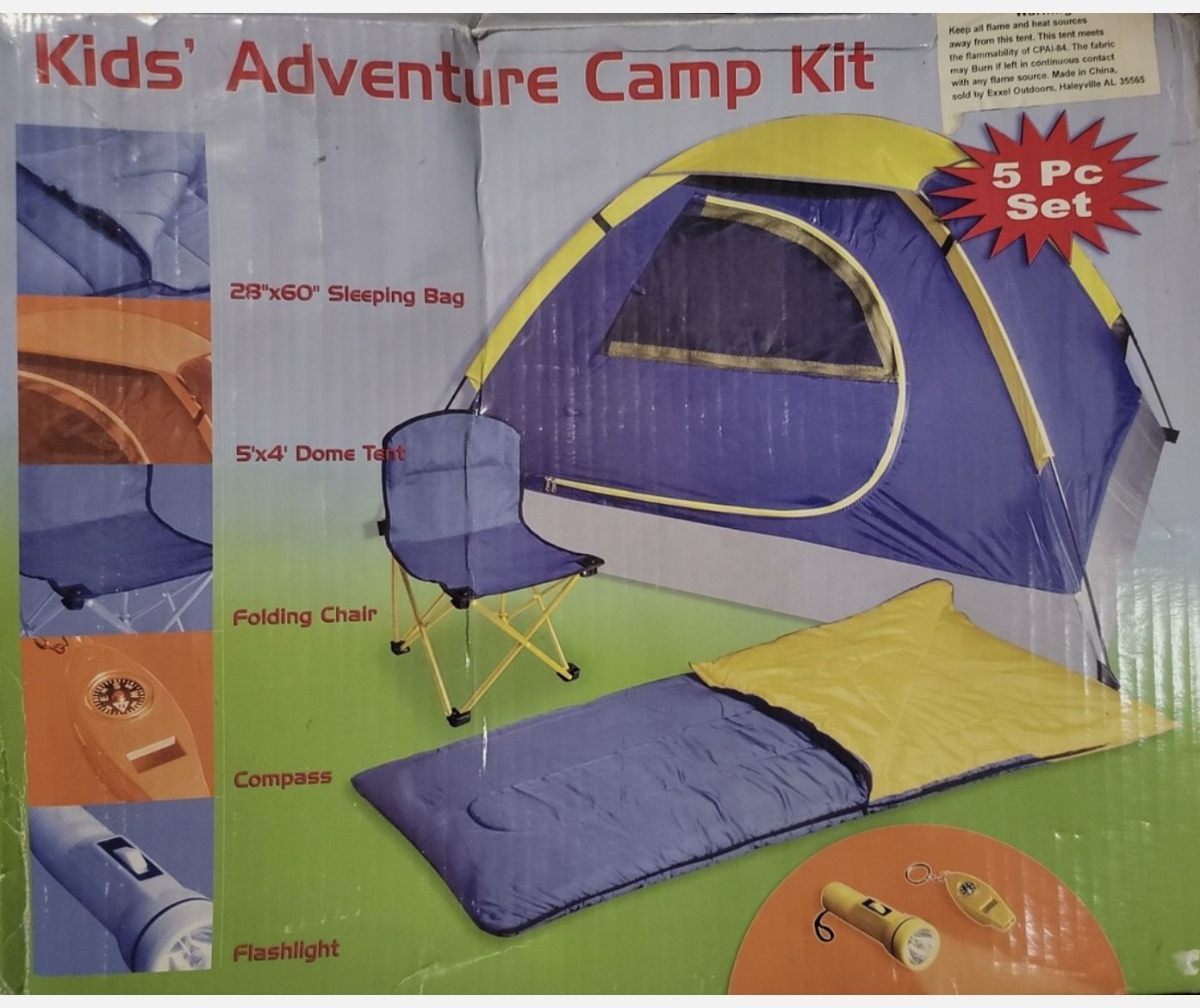 Kids Adventure Camping Kit Tent Chair Sleeping Bag