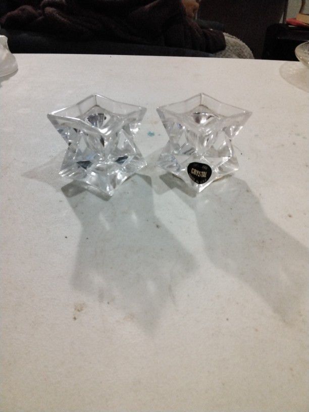 24% Lead Crystal Candle Holders