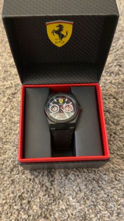 Scuderia Ferrari Black Chronograph Watch with Original Box