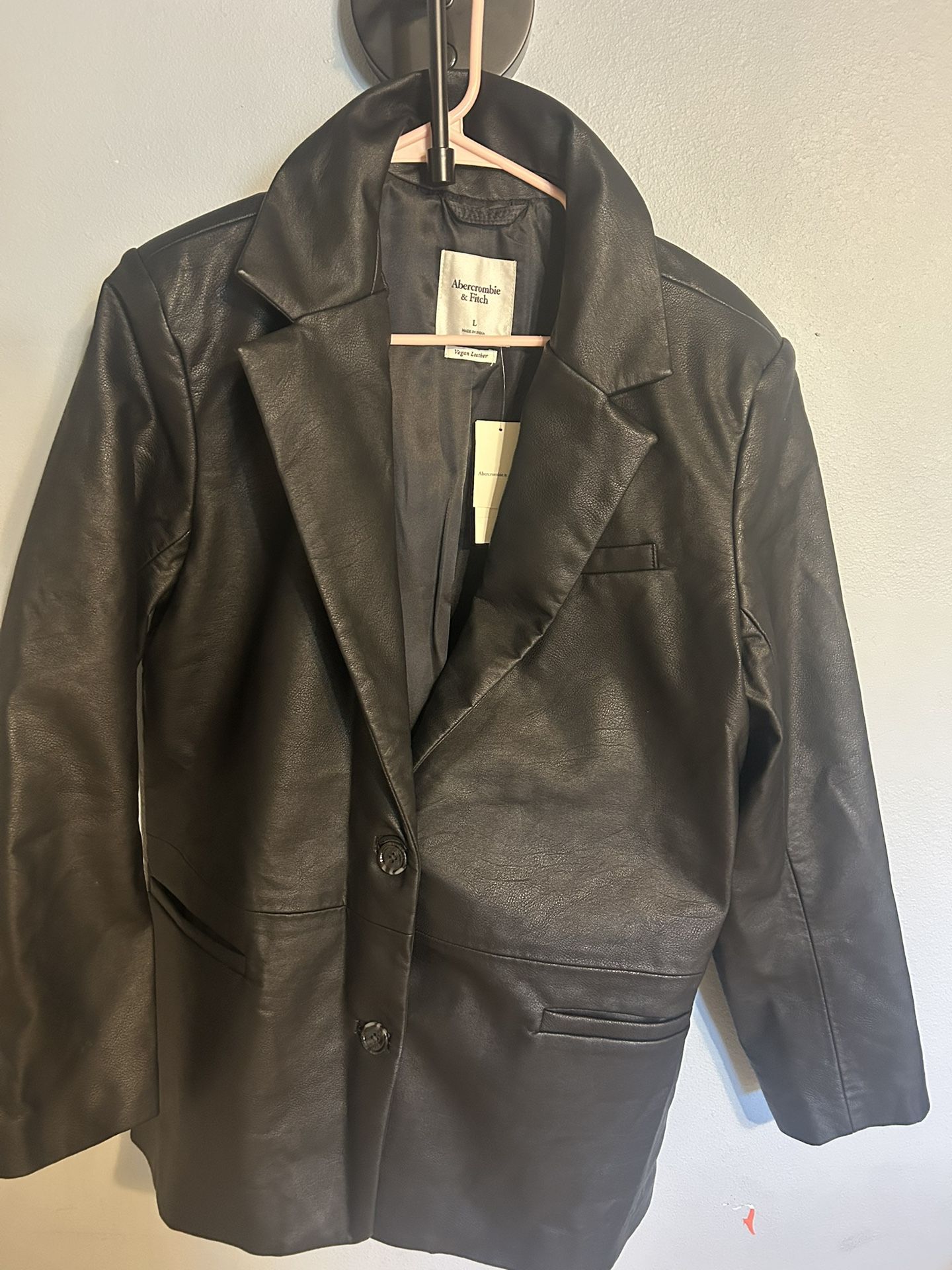 Abercrombie & Fitch Vegan Leather Blazer ,Size L