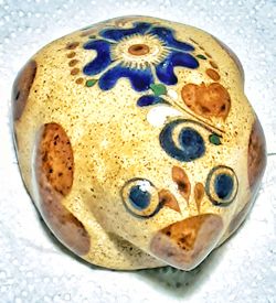 Vintage Mexican pottery folk art pottery toad figurine