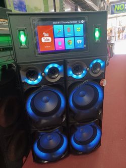 Get Ready For 5 de mayo party.  19" Touch Screen With Bluetooth And WiFi.  Free Wireless 🎤 🎤.  20000 watts