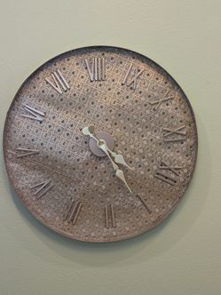 Large Metallic Filigree Wall Clock