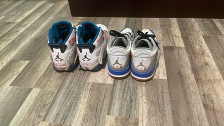 two pair of jordan’s 10.5 and 12