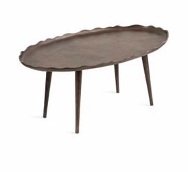 Alessia 33.5 in. Bronze Oval Metal Coffee Table