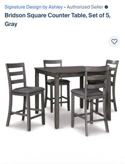 Bridson Square Counter Table, Set of 5, Gray