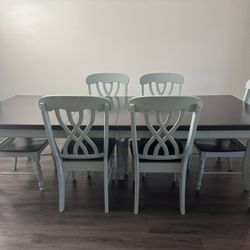 Dining Table And Chairs With Four Bar Stools