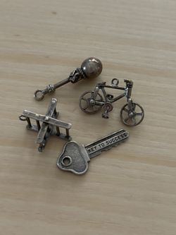 4 Vintage Sterling Silver Charms