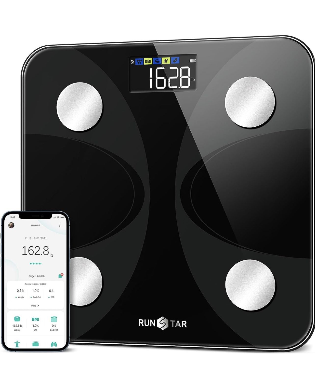 Scale for Body Weight and Fat Percentage, Ultra-Precision Digital Accurate Bathroom Smart Scale with Large Display,13 Body Composition Analy