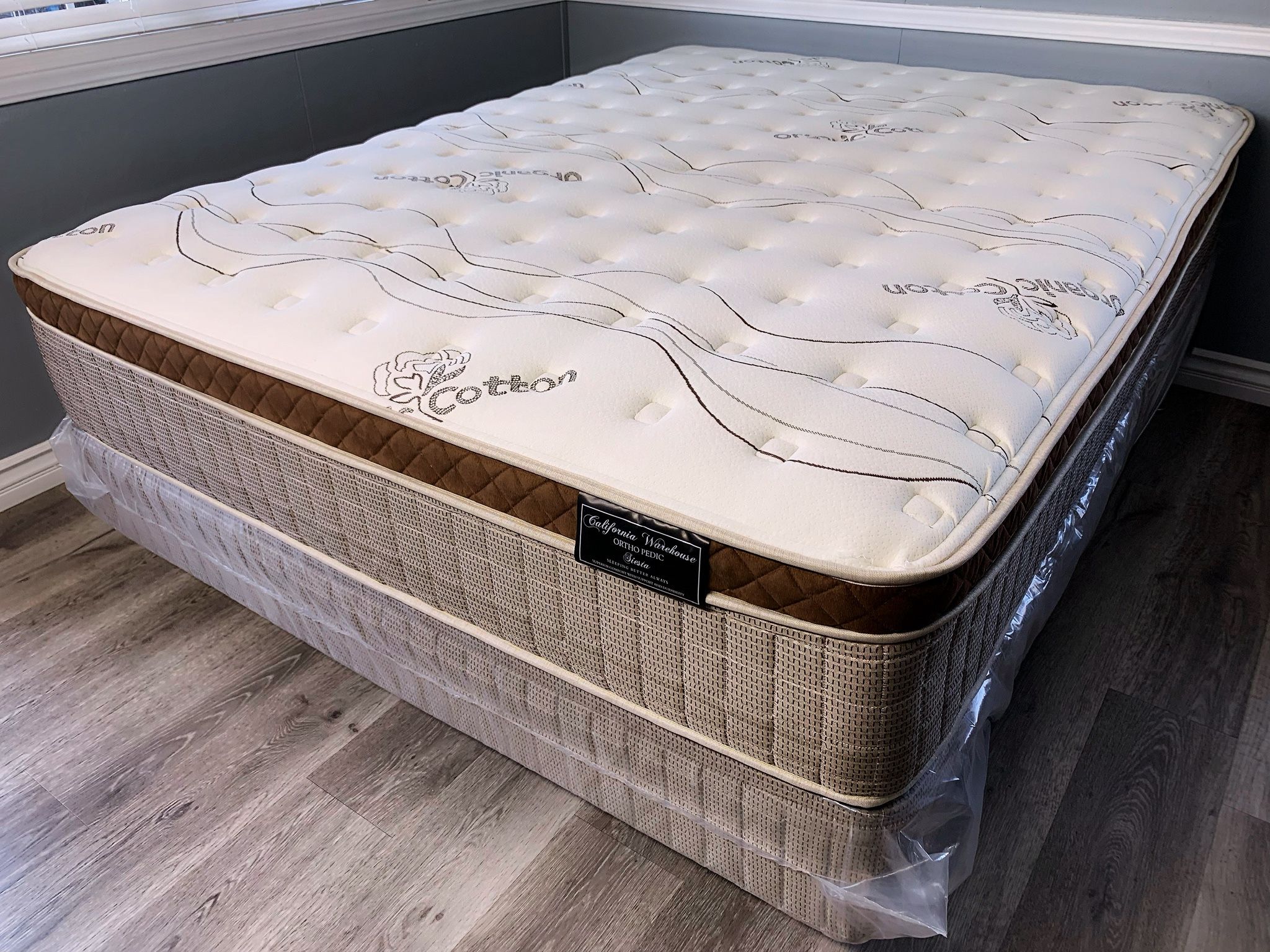 Full Size Organic Cloud Europillowtop Mattress And Boxspring 