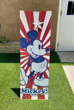 DISNEY MICKEY MOUSE 4th Of JULY USA PATRIOTIC SIGN DECOR!