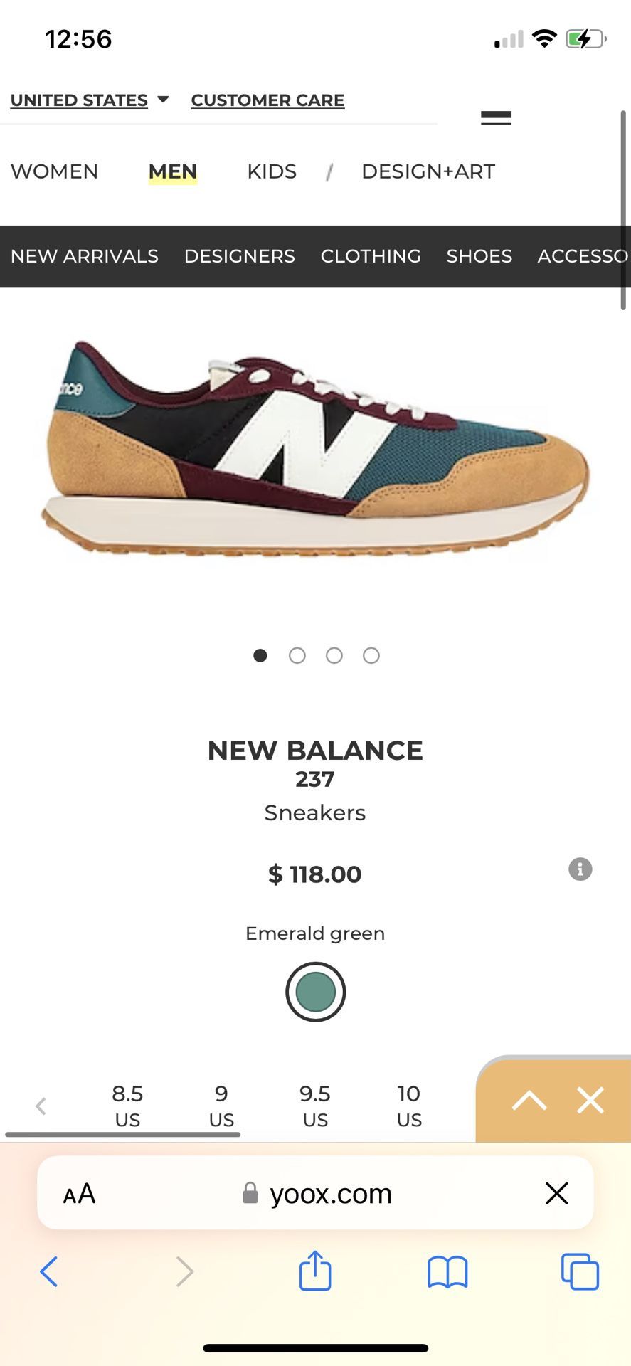 New! Men’s New Balance 237 V1 Classic Sneakers Shoes Emerald Green/Burgundy 13