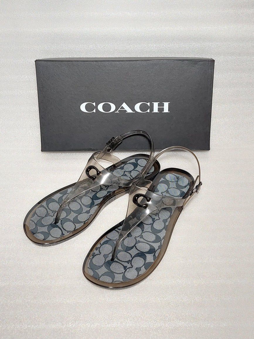 COACH designer sandals. Black. Brand new in box. Size 10 women's shoes 