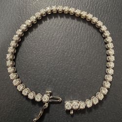 14k White Gold Tennis Bracelet 