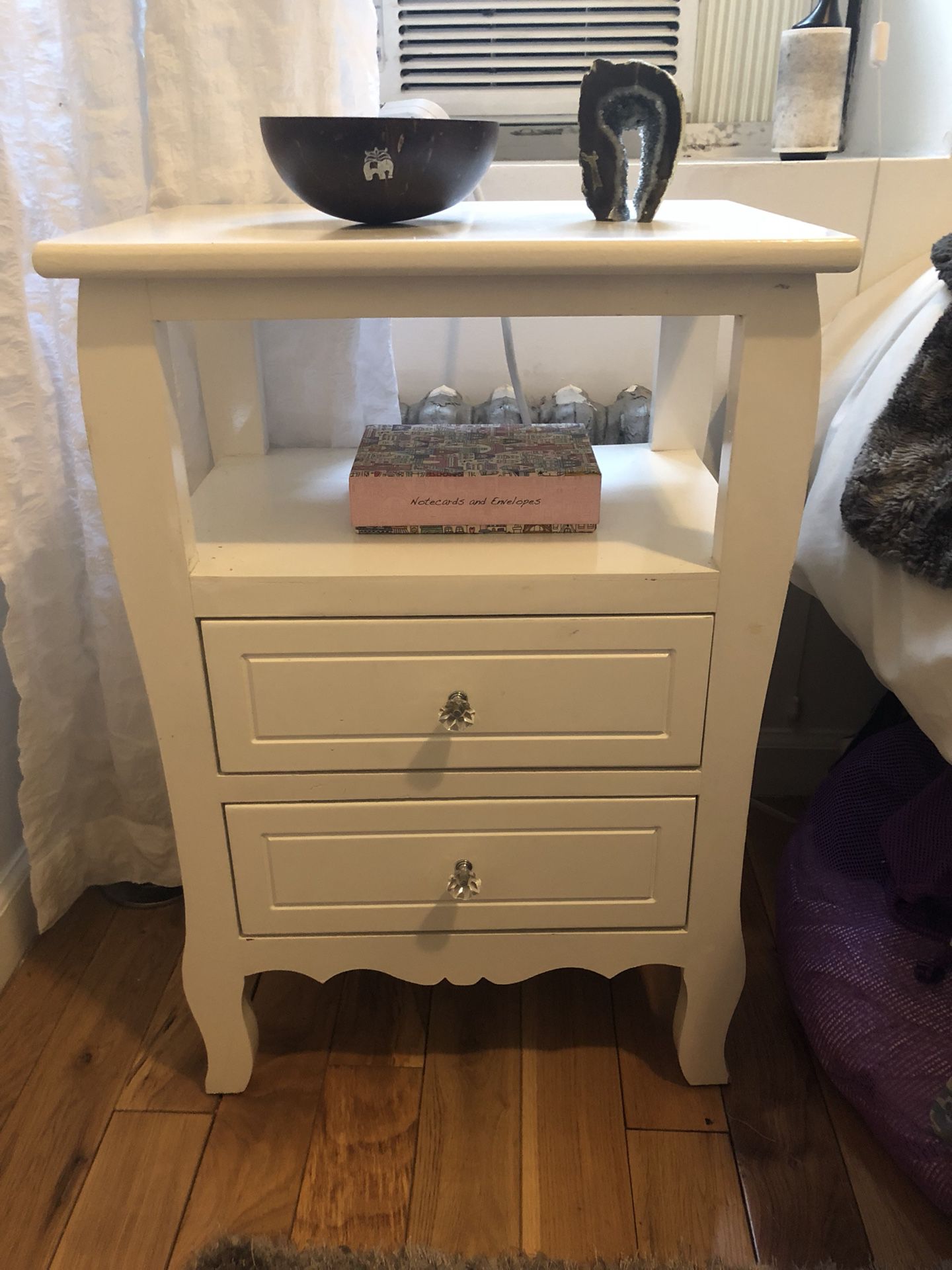 Beautiful White Nightstand- end table
