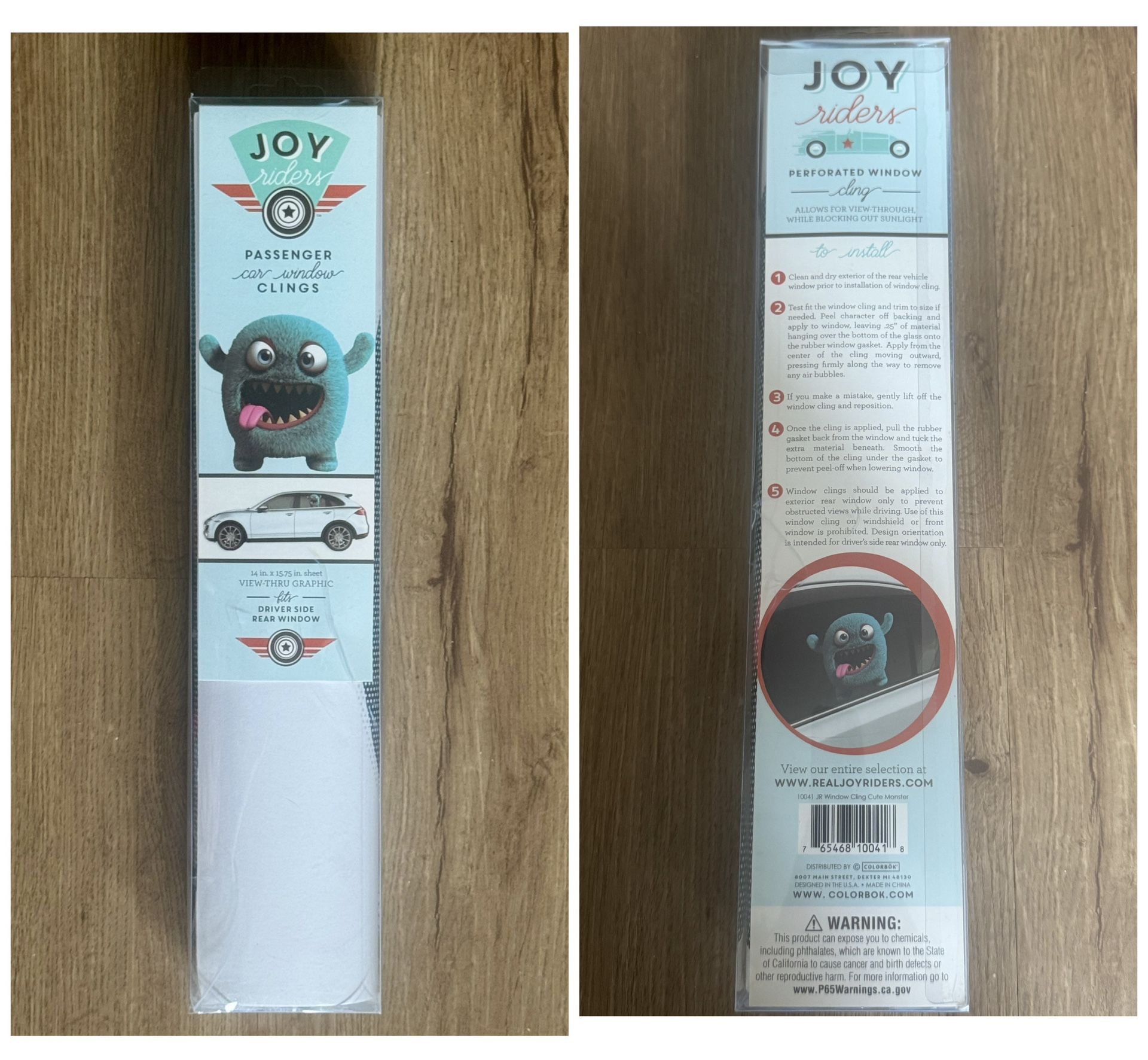 Brand new 14”X15.75” Joy Riders Passenger Car Truck Window Clings View Thru Golden Retriever Monster Whitestone/Flushing, Queens or Downtown Manhatta