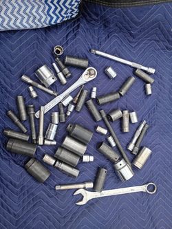 "OBO" Large Mixed Impact Socket & Mechanic Tool Lot – Deep Sockets, Extensions, Ratchets”