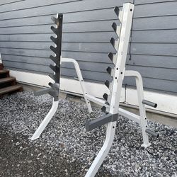 Gym Squat Rack With Safety Spotters 