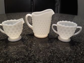 Antique Milk Glass Hobnail
