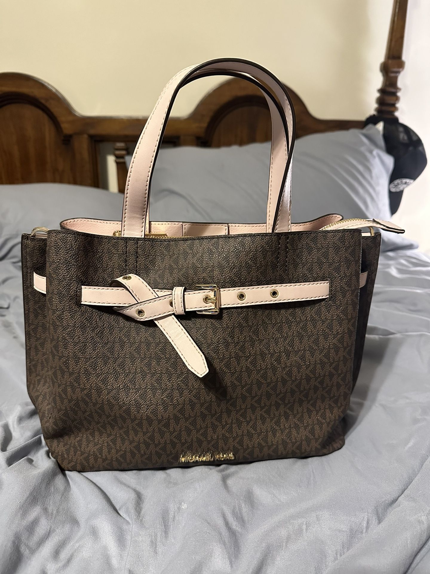Blush Pink & Brown Michael Kors Handbag + Matching Wallet ππ