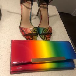 ALDO Heels W/Matching ALDO Clutch BRAND NEW!