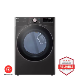 LG 7.4 cu. ft. Ultra Large Capacity  Front Load Electric Dryer Black Steel