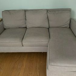 Harmon Sectional Ash Gray - Serta: Mid-Century Modern Upholstered Couch with Reversible Chaise

