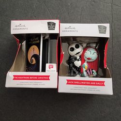 Hallmark Nightmare Before Christmas Ornaments Lot of 2 Jack Sally Exclusives 