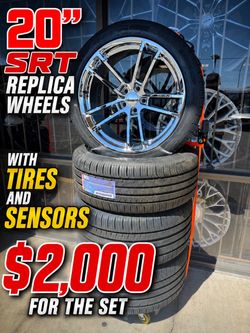 20” CHROME SRT REPLICA WHEELS WITH TIRES AND SENSORS !🔥