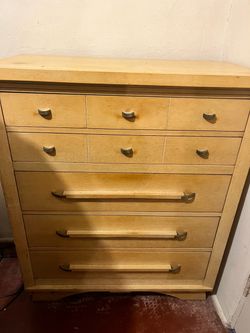 Mid Century Modern Blonde Tall Dresser