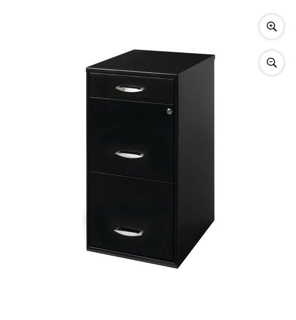 Space Solutions 3 Drawer Letter Width Vertical File Cabinet with Pencil Drawer, Black.
Has a dent