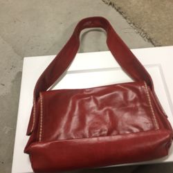 Red Italian Leather Handbag