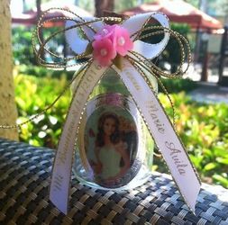 12 botellas de agua bendita para Quinceanera