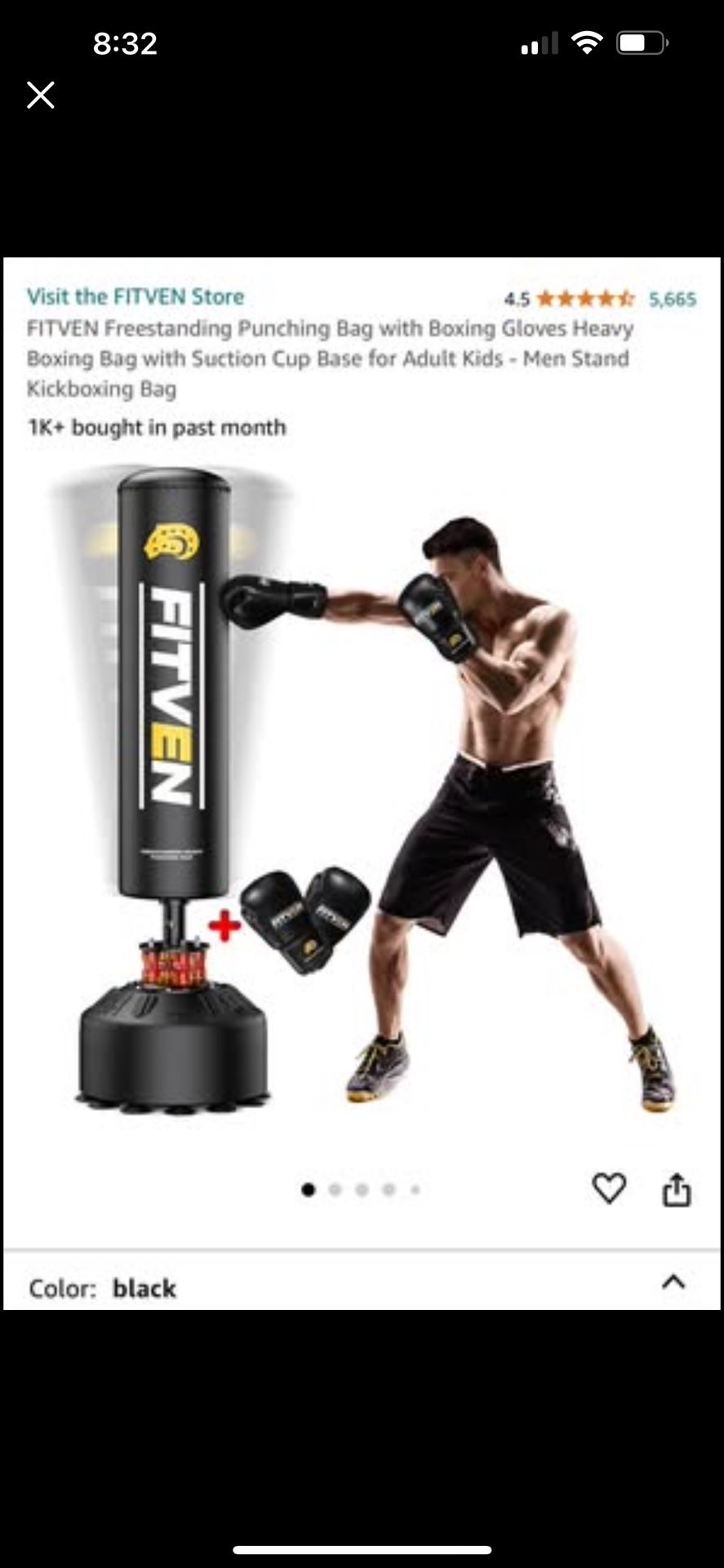 Punching bag With Original Packing And Gloves