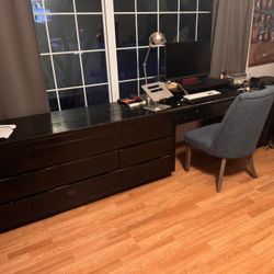 Mid-century Desk, 10ft Long With Lots Of Drawers 