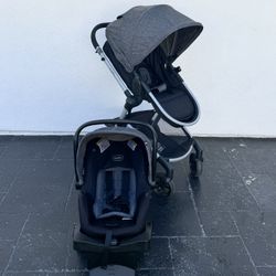 LIKE NEW EVENFLO PIVOT MODULAR 3 In 1 BASSINET STROLLER AND CAR SEAT!!!