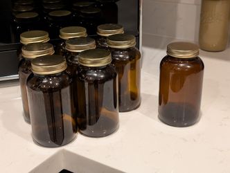 Amber Jars Containers Glass Mason Candle Food Farmhouse Ball