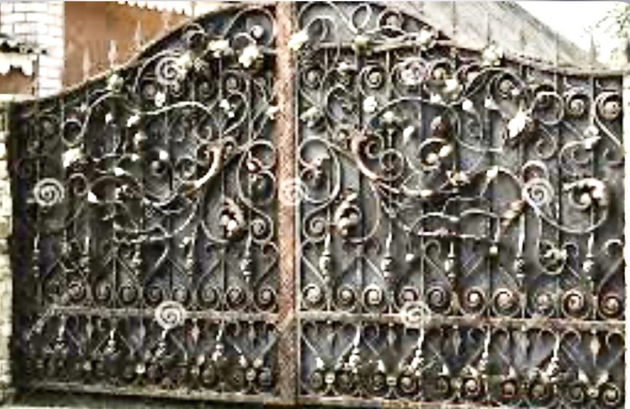 Custom Made Driveway Iron Gates Any Designs & Styles With Sheet Metal Behind For Privacy & Custom Paint Any Color
