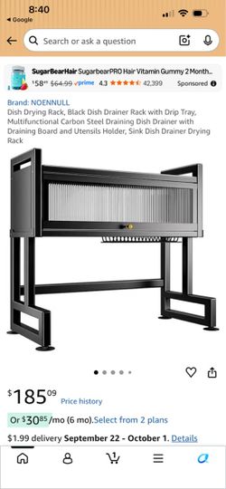 NOENNULL Black Carbon Steel Dish Drying Rack
