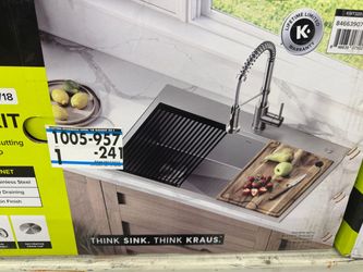 Kraus loften pro workstation kitchen sink kit 33x22